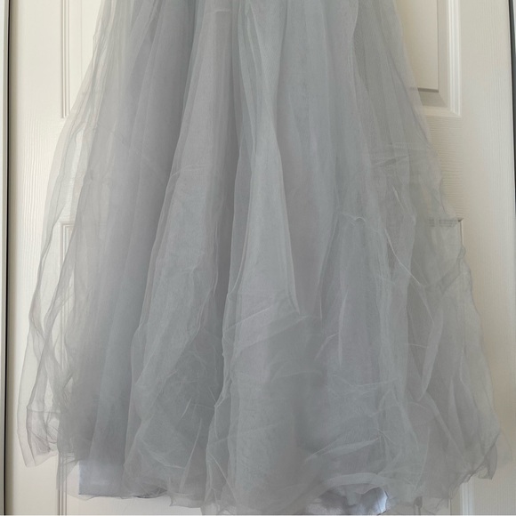LIGHT GRAY SEQUENCES AND BEADS TULLE DRESS PROM DRESS - Picture 6 of 15